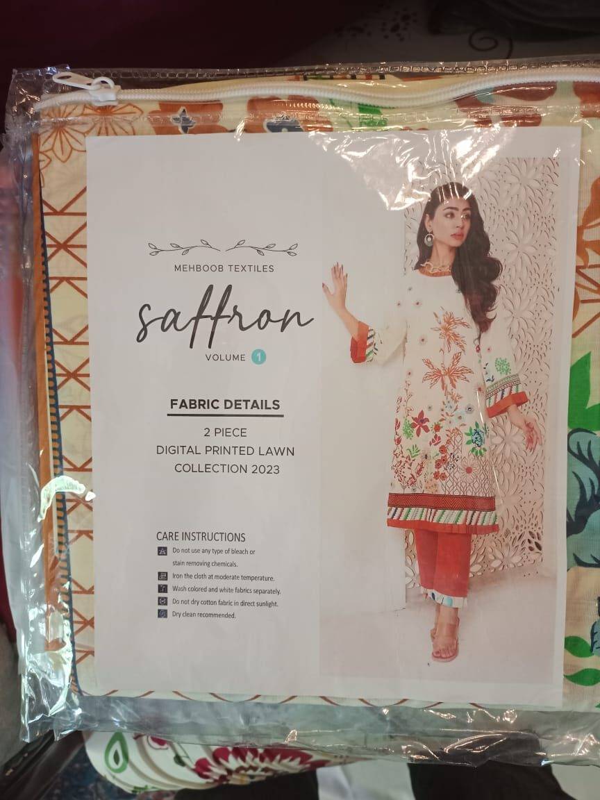 Saffron Digital Printed LAWN 2 Piece