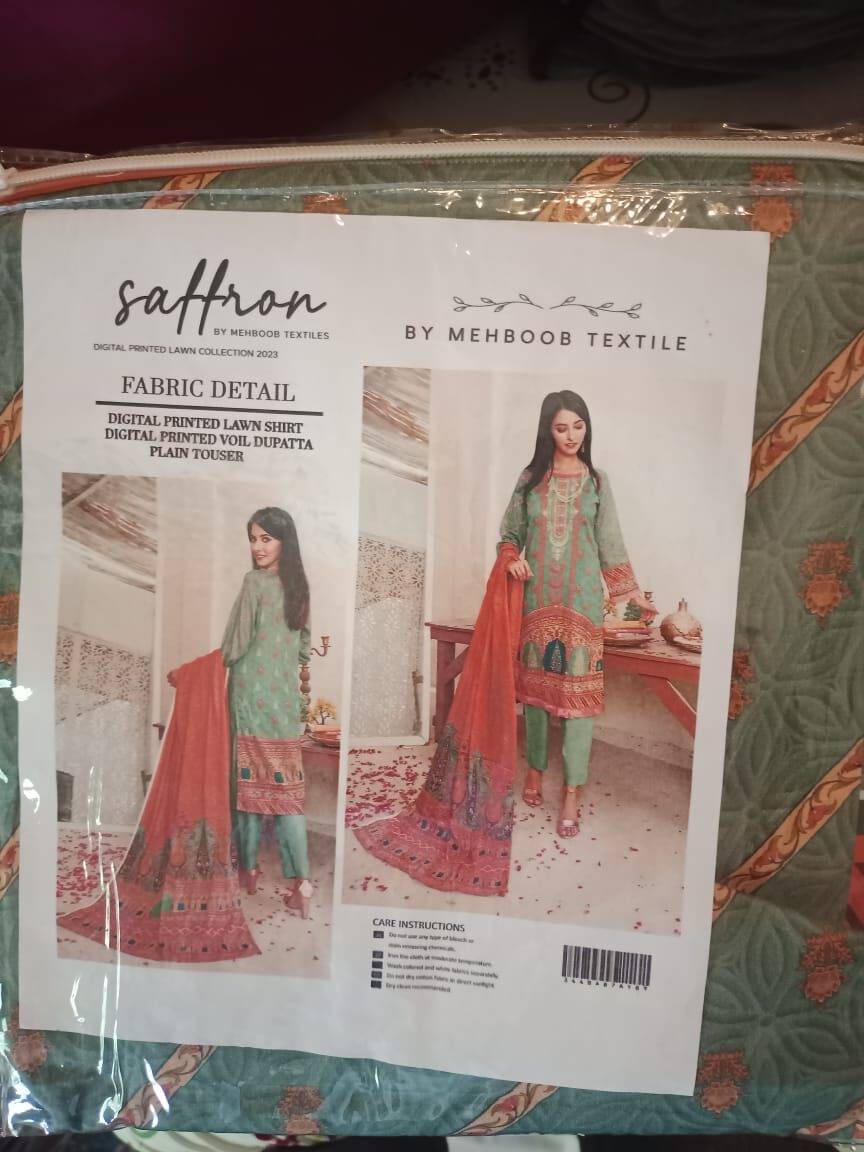 Saffron Digital Printed LAWN 3 Piece