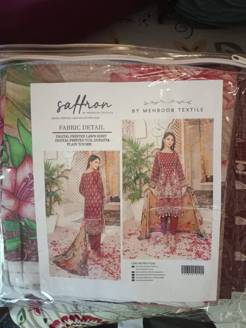 Saffron Digital Printed LAWN 3 Piece