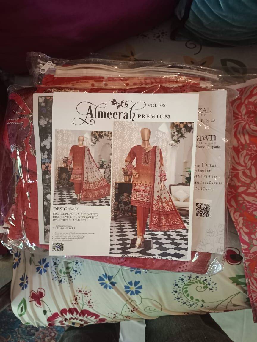 Noor-e-Azal 3 Piece Lawn Suit