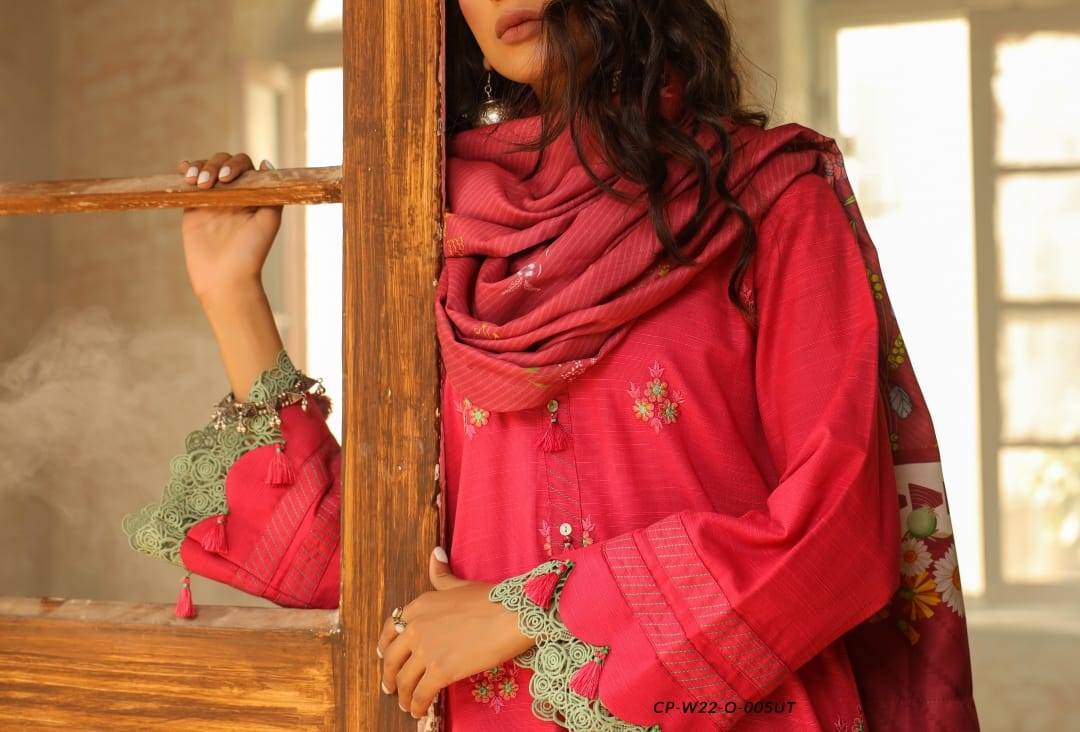 Salitex Mina 3 Piece Unstitched Embroidered Khaddar