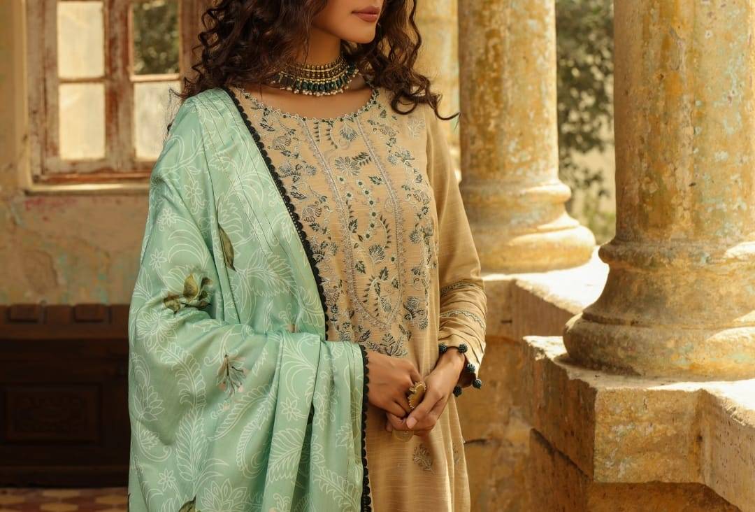 Salitex Mina 3 Piece Unstitched Embroidered Khaddar