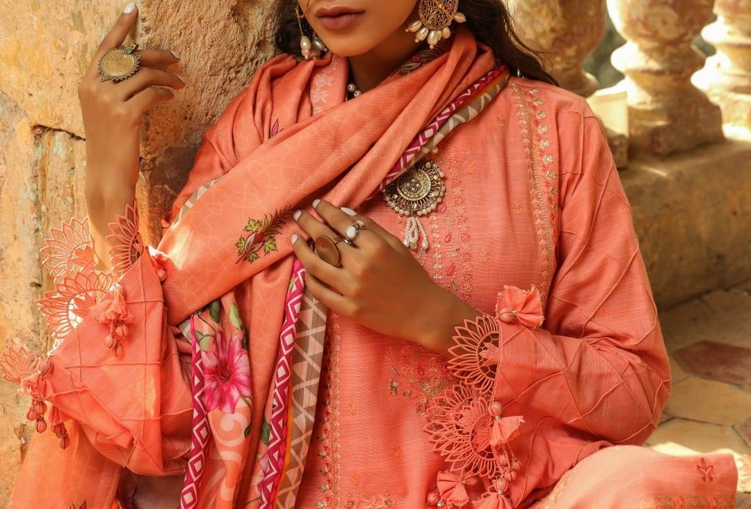 Salitex Mina 3 Piece Unstitched Embroidered Khaddar