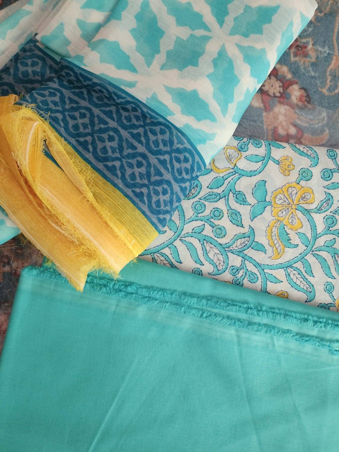 Alkaram 3 Piece Printed Lawn Suit with Chiffon